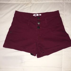 maroon shorts